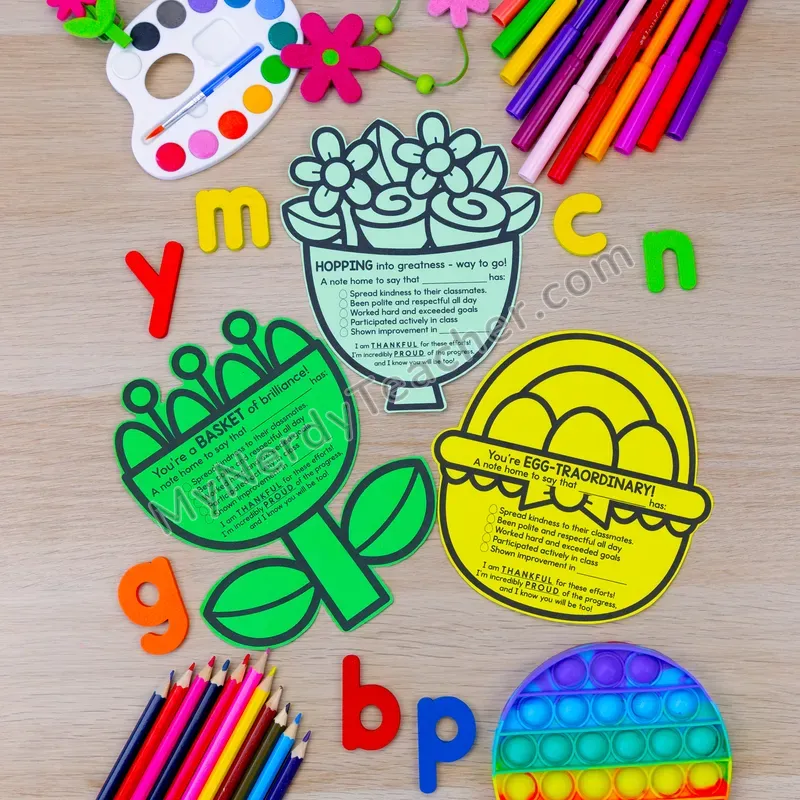 Positive Notes Home — April Easter Themed Shapes Printable (Cute Shapes)