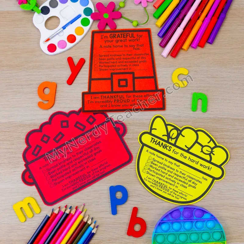 Positive Notes Home — November Thanksgiving Themed Shapes Printable (Cute Shapes)
