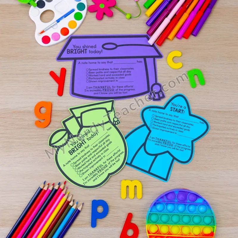 Positive Notes Home — June Summer Themed Shapes Printable (Cute Shapes)