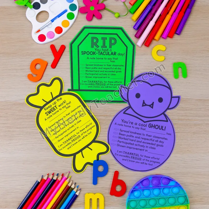 Positive Notes Home — October Halloween Themed Shapes Printable (Cute Shapes)