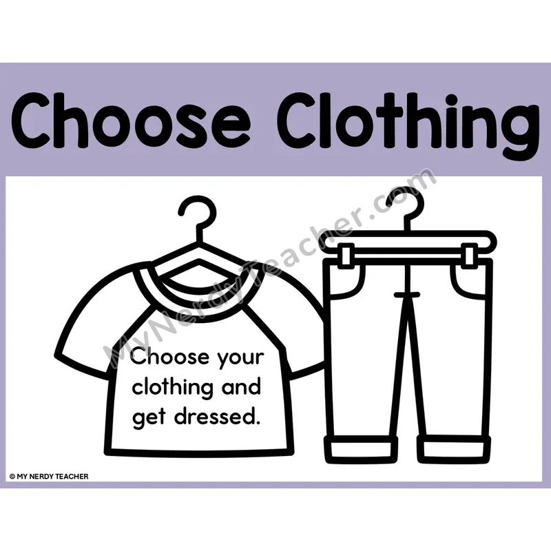 Choose Clothing and Get Dressed Life Skills Poster — Color Editable PPT Anchor Chart