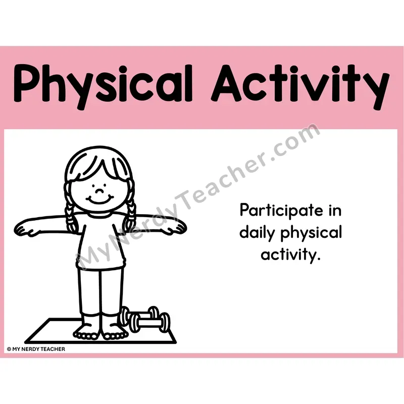 Daily Physical Activity Life Skills Poster — Color Printable PDF Anchor Chart