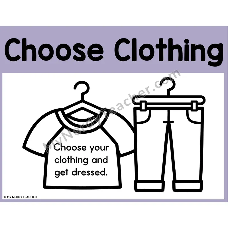 Choose Clothing and Get Dressed Life Skills Poster — Color Printable PDF Anchor Chart