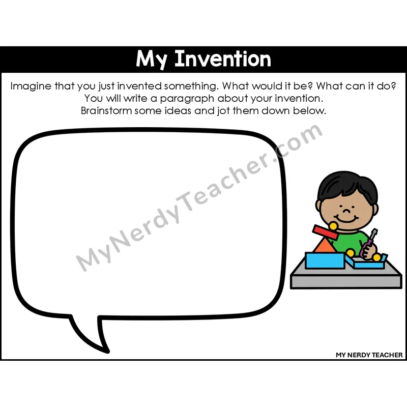 Informational Writing: My Invention — Editable, Color