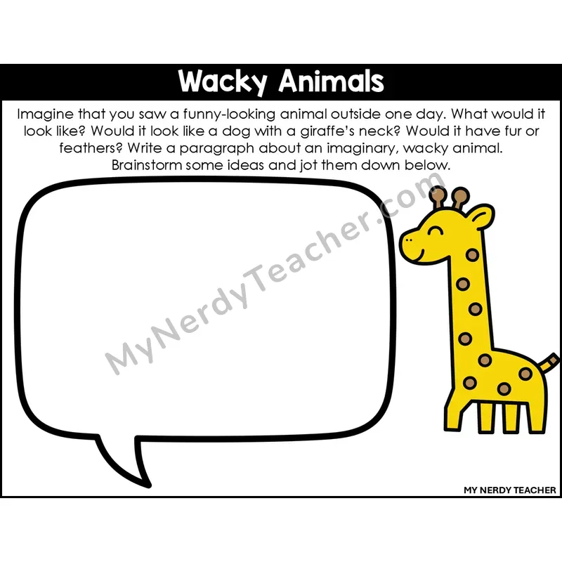 Informational Writing: Wacky Animals — Editable, Color