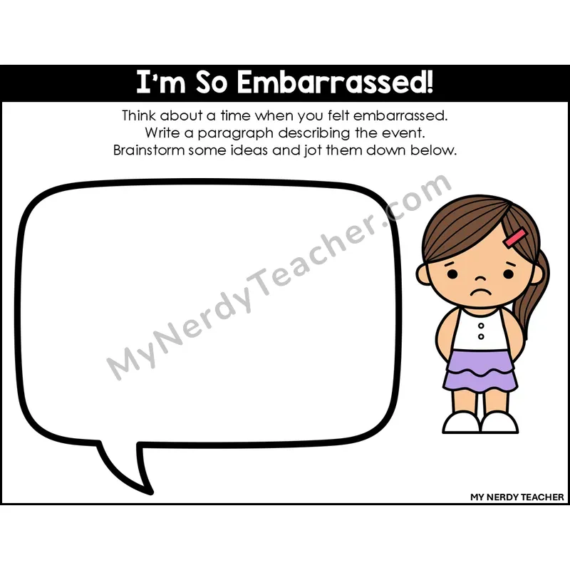 Narrative Writing: I'm So Embarrassed! — Editable, Color