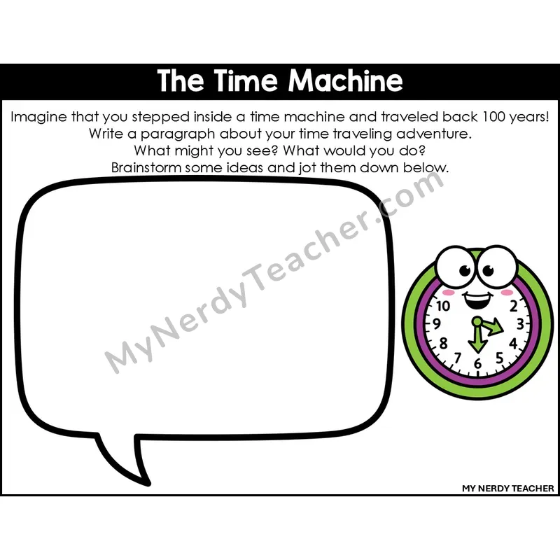 Narrative Writing: The Time Machine — Editable, Color