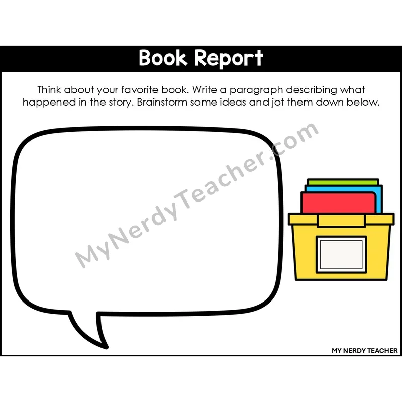 Narrative Writing: Book Report — Editable, Color