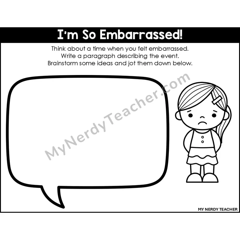 Narrative Writing: I'm So Embarrassed! — Editable, Black & White