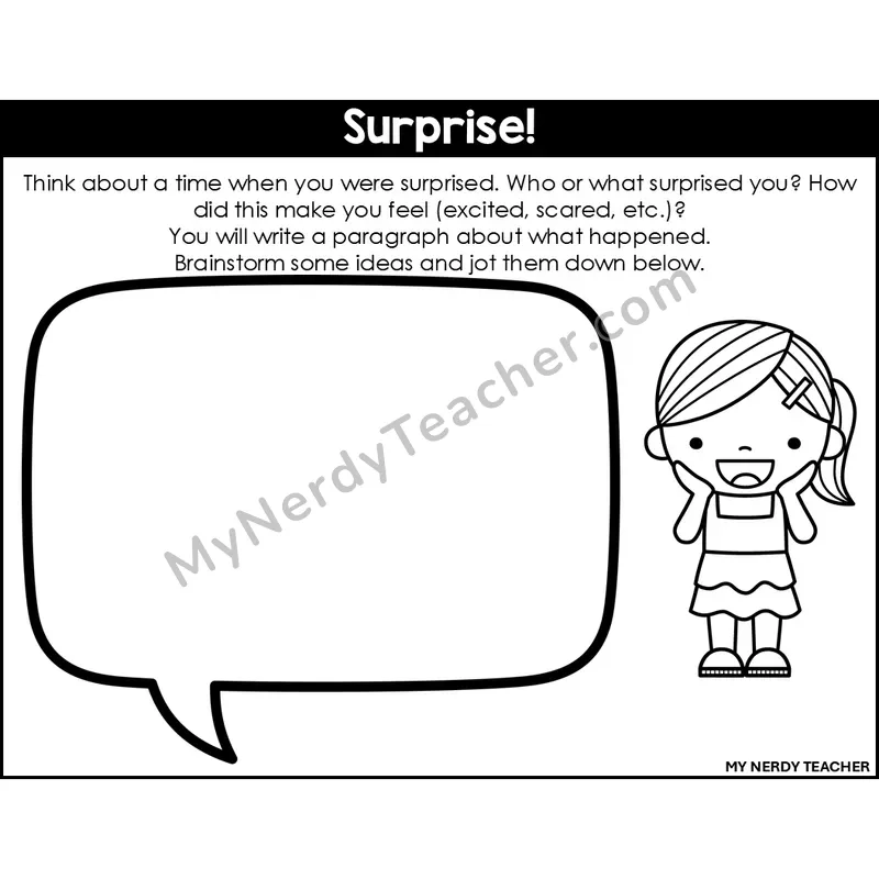 Narrative Writing: Surprise! — Editable, Black & White