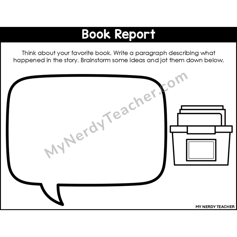 Narrative Writing: Book Report — Editable, Black & White