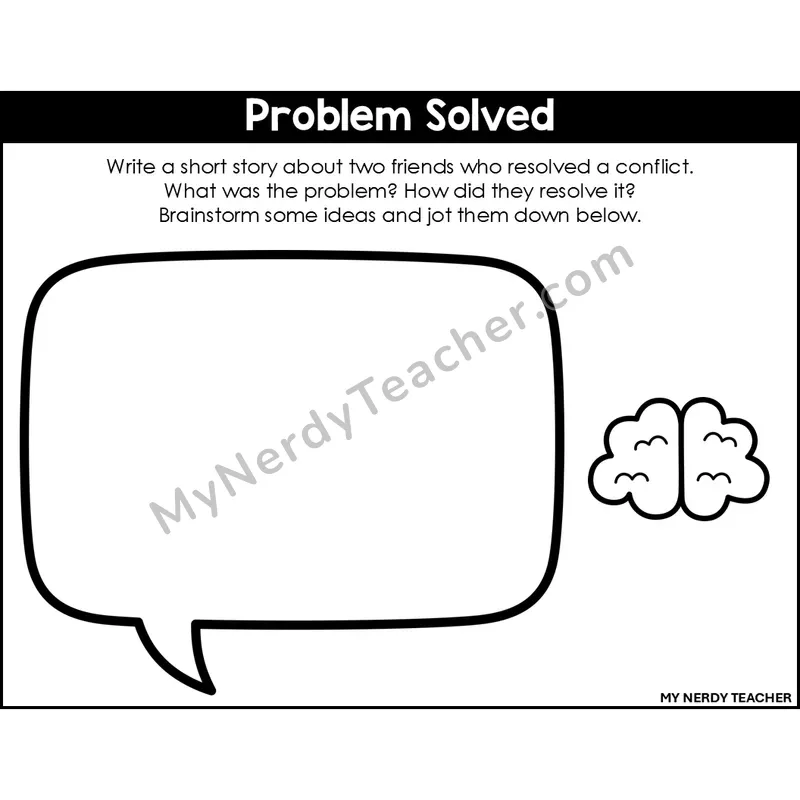 Narrative Writing: Problem Solved — Editable, Black & White
