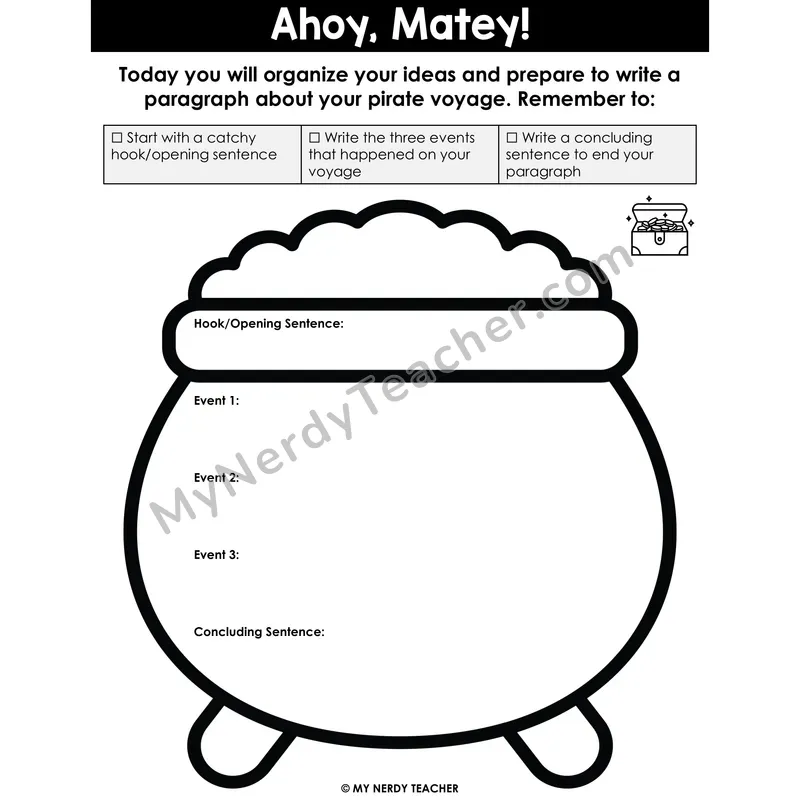 Narrative Writing: Ahoy, Matey! — Graphic Organizer, Printable