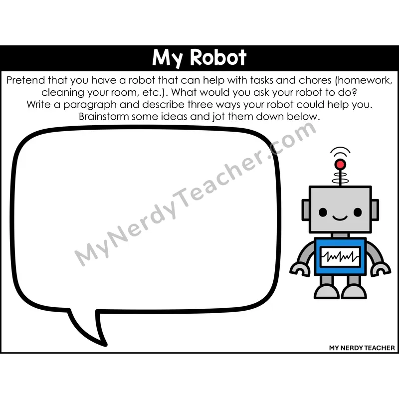 Informational Writing: My Robot — Printable Color