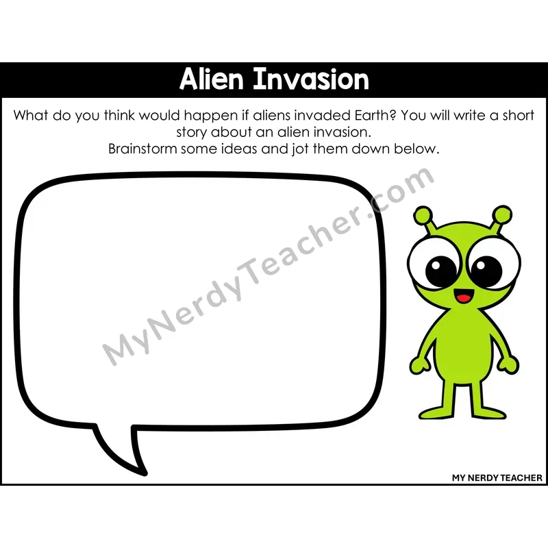 Narrative Writing: Alien Invasion — Printable Color