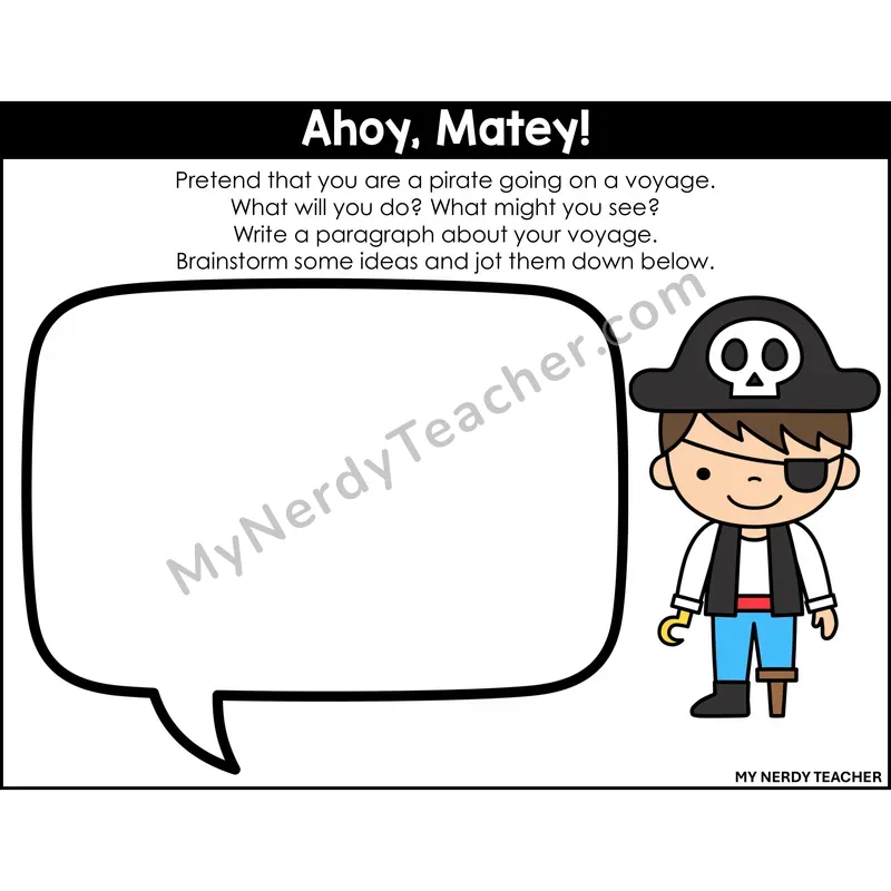 Narrative Writing: Ahoy, Matey! — Printable Color