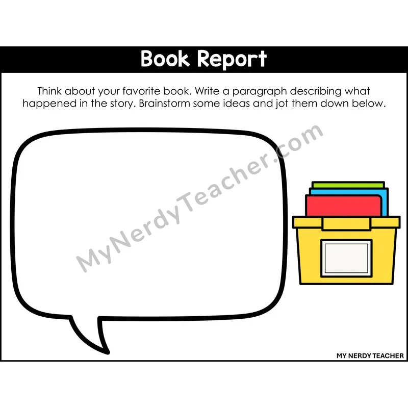 Narrative Writing: Book Report — Printable Color