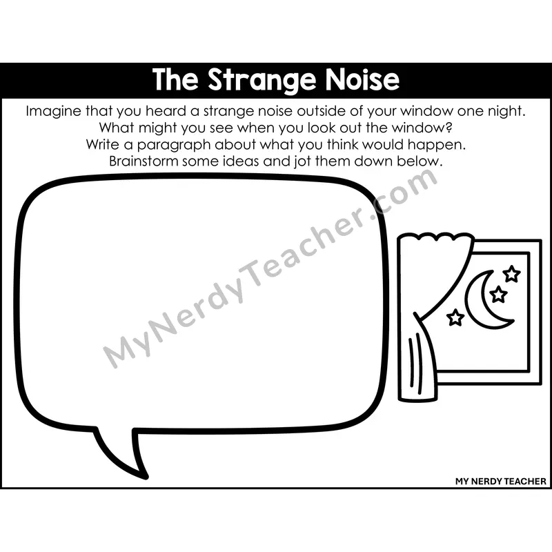 Narrative Writing: The Strange Noise — Printable Black & White