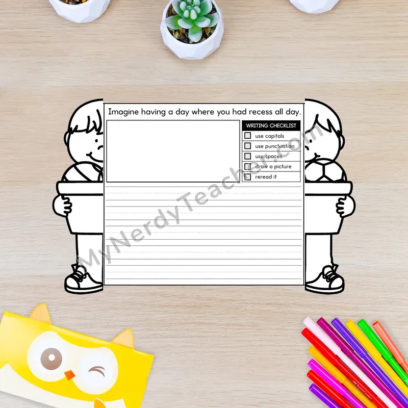School Writing Crafts (Set 2) — Student with Backpack