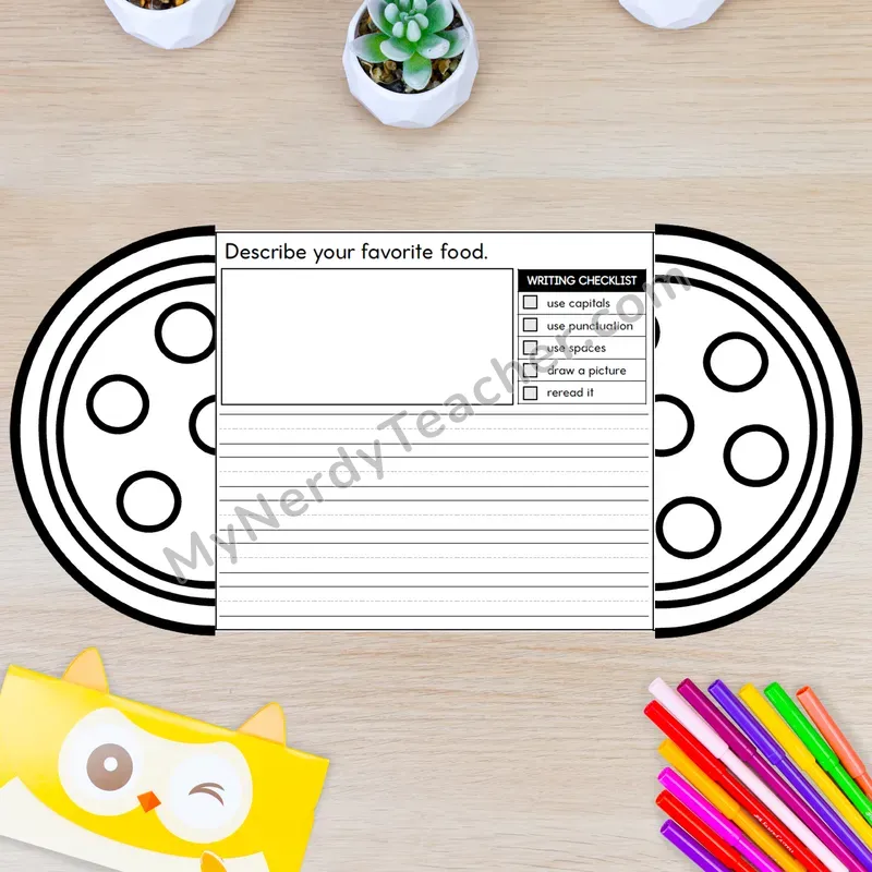 Foods We Eat Writing Crafts — Pizza Plate