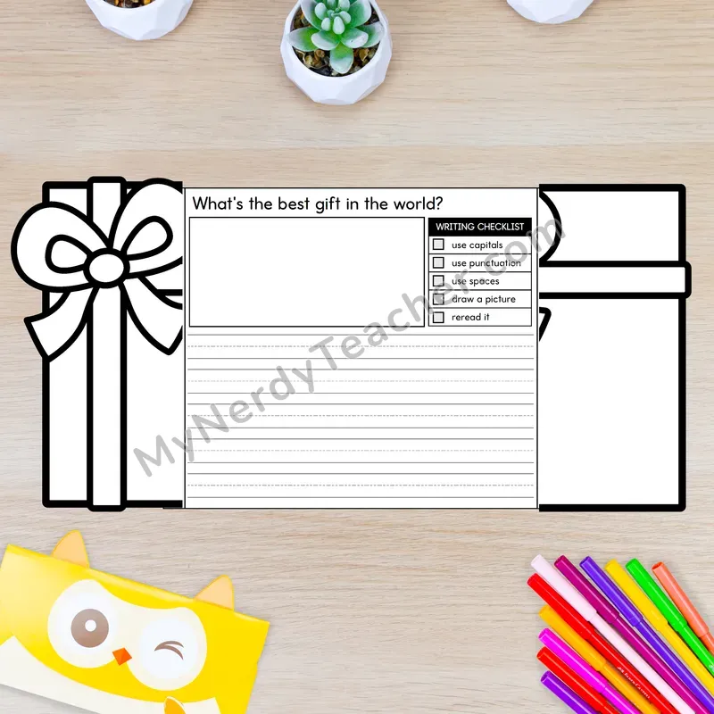 Gift Writing Crafts — Present with Bow