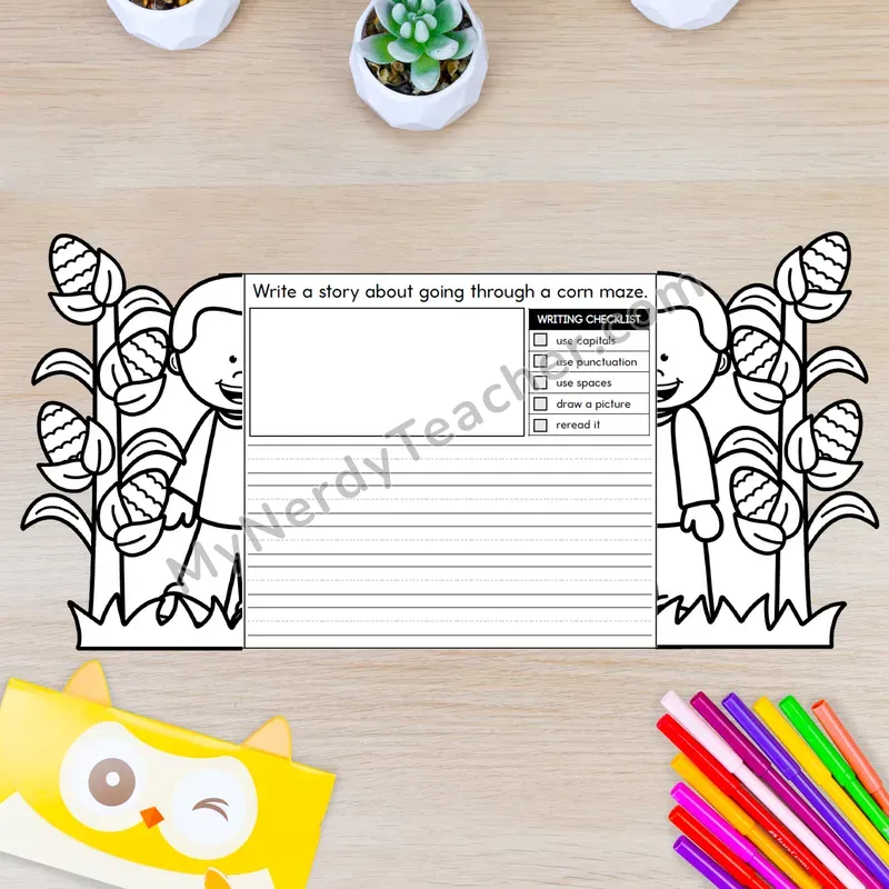 Fall Festival Writing Crafts — Corn Maze