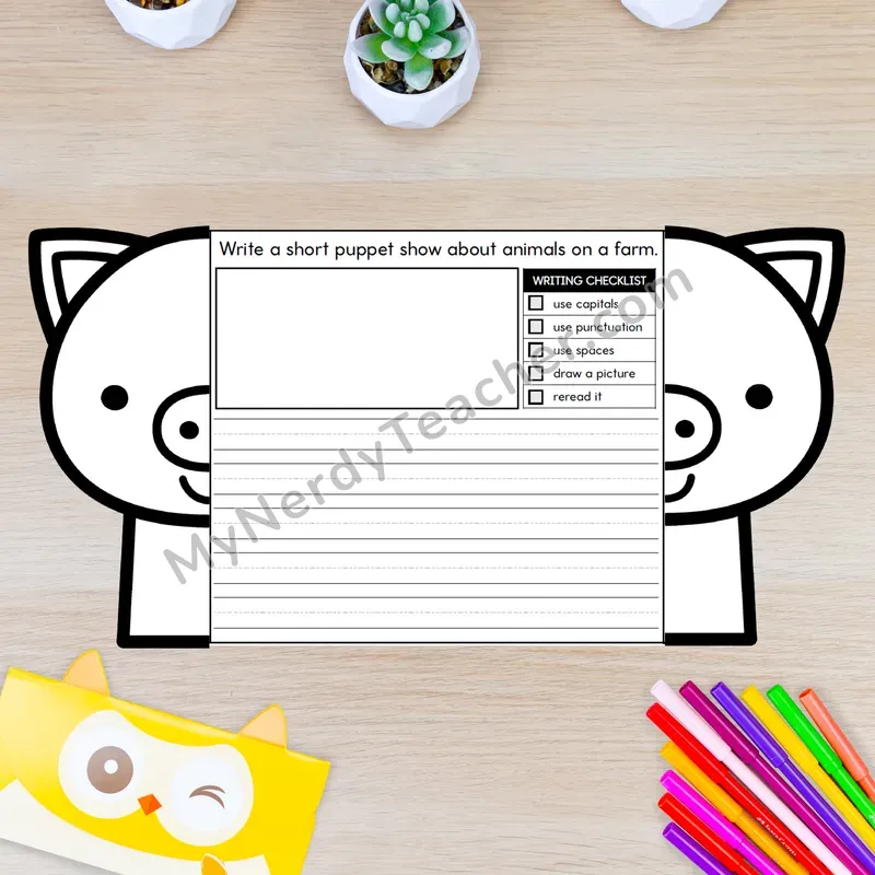 Farm Writing Crafts (Set 2) — Pig