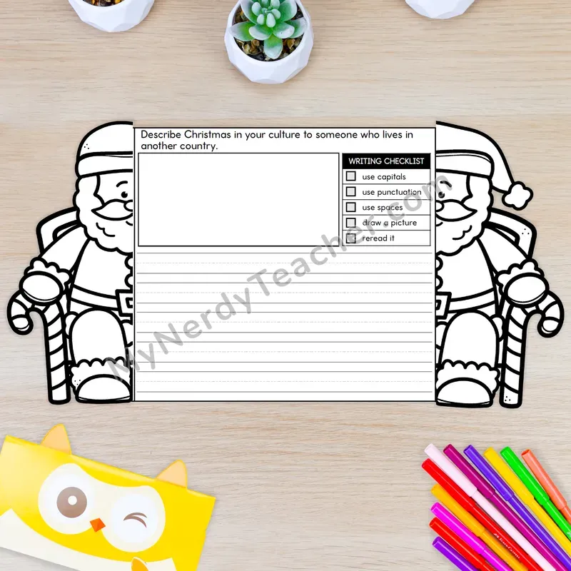 Christmas Around the World Writing Crafts — Santa and Nutcracker