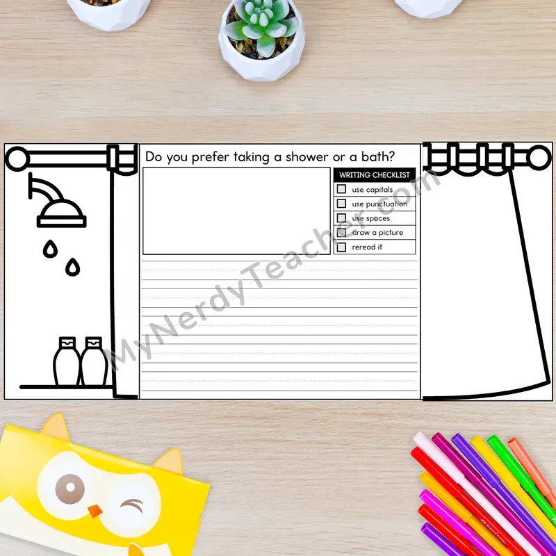 Around the House Writing Crafts — Shower and Bath