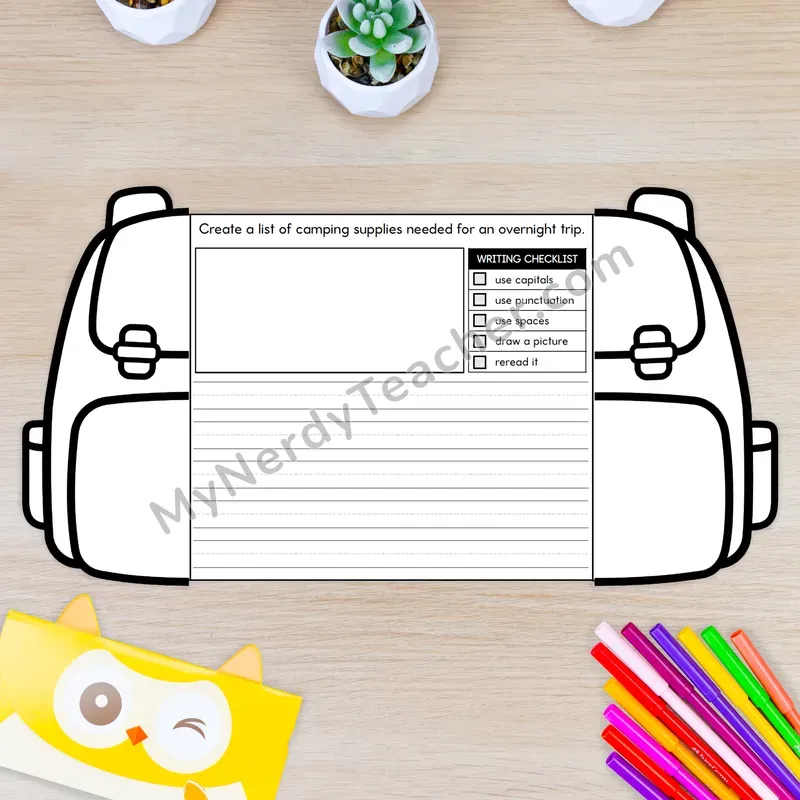Camping Writing Crafts — Backpack