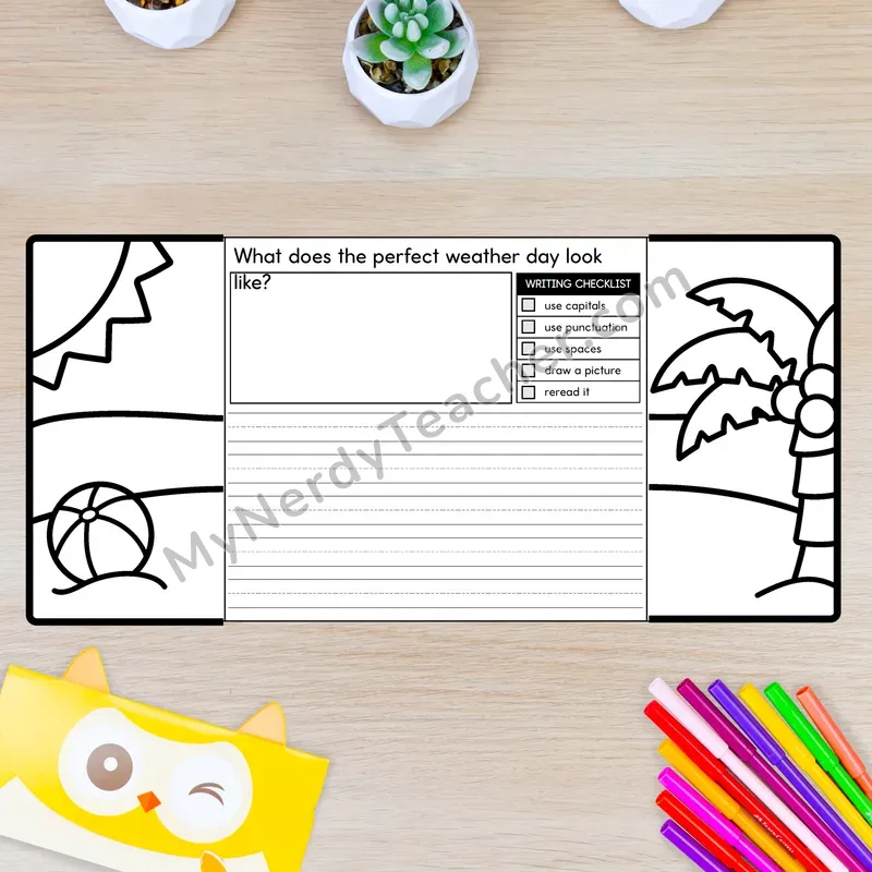 Weather Writing Crafts — Sun and Palm Tree