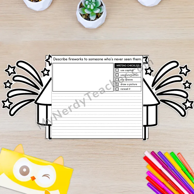 4th of July Writing Crafts — Fireworks