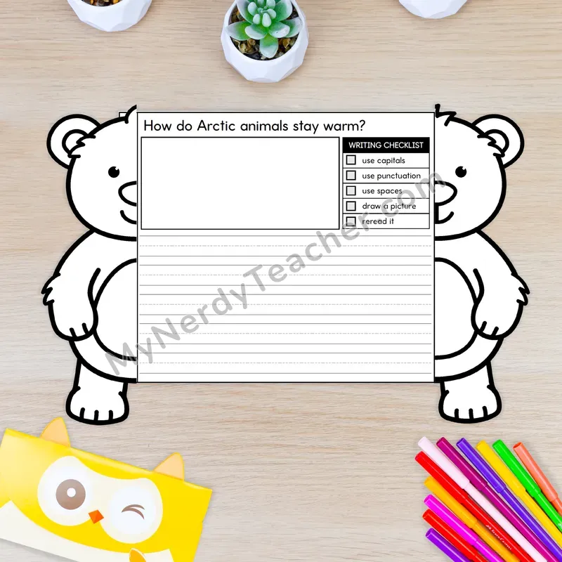 Arctic Animals Writing Crafts — Polar Bear