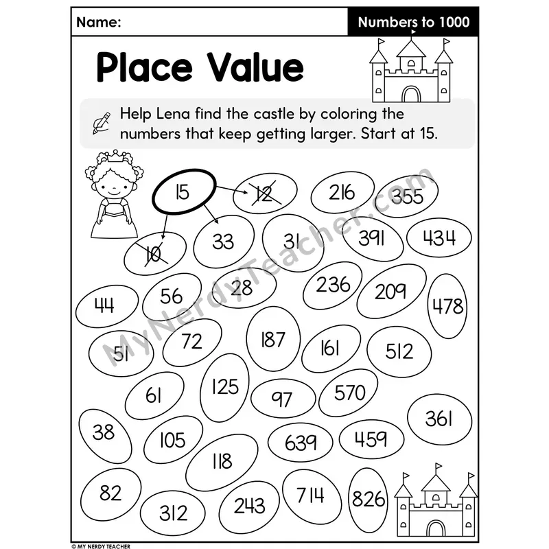 Ordering Numbers Maze Worksheet — Color the Numbers from Least to Greatest