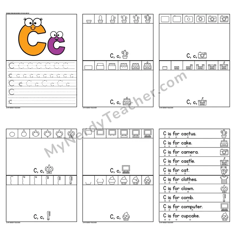 Letter C Tracing and Handwriting Practice — Beginning Sounds
