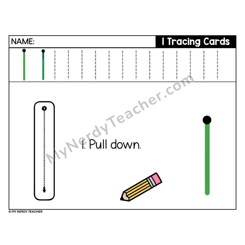 Lowercase Letter l Tracing Card — Stroke Order