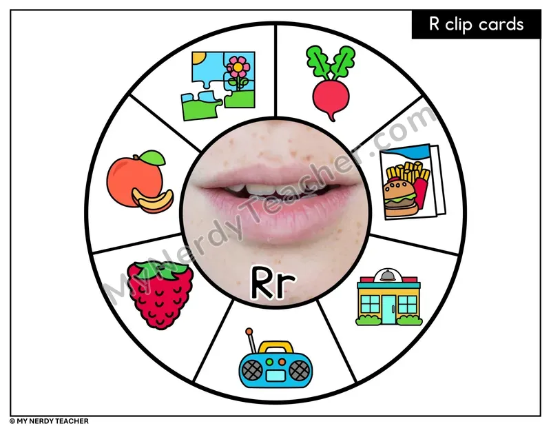 Letter R Beginning Sounds Clip Card