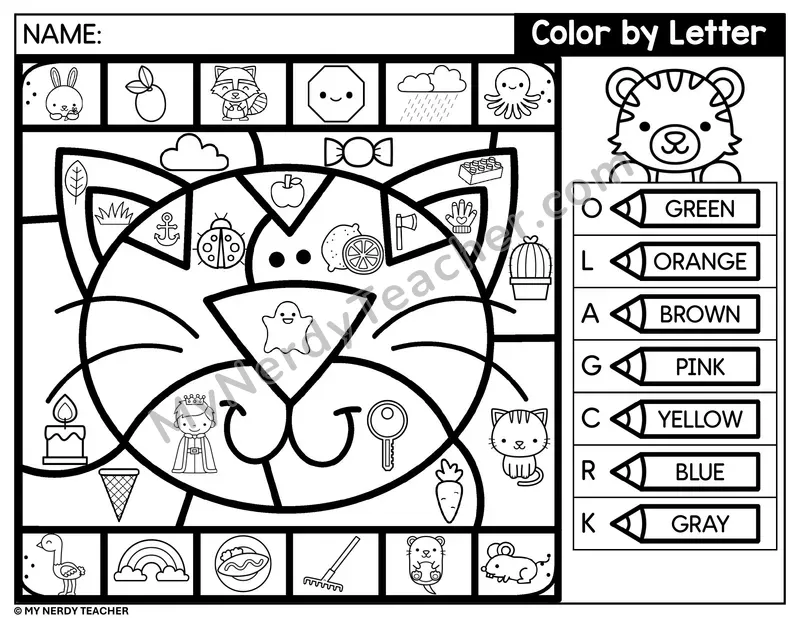 Color by Beginning Sound — Letters O, L, A, G and More