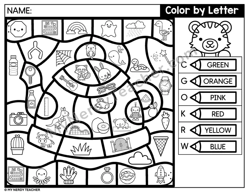 Color by Beginning Sound — Letters C, G, O, K and More