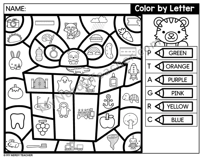 Color by Beginning Sound — Letters P, T, A, G and More