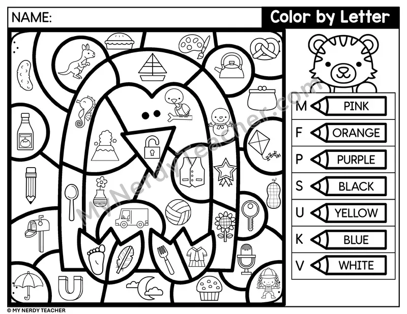 Color by Beginning Sound — Letters M, F, P, S and More