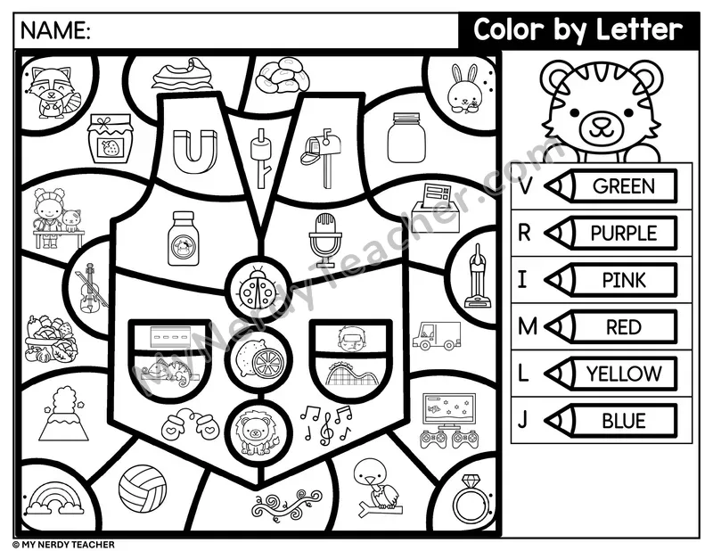 Color by Beginning Sound — Letters V, R, I, M and More