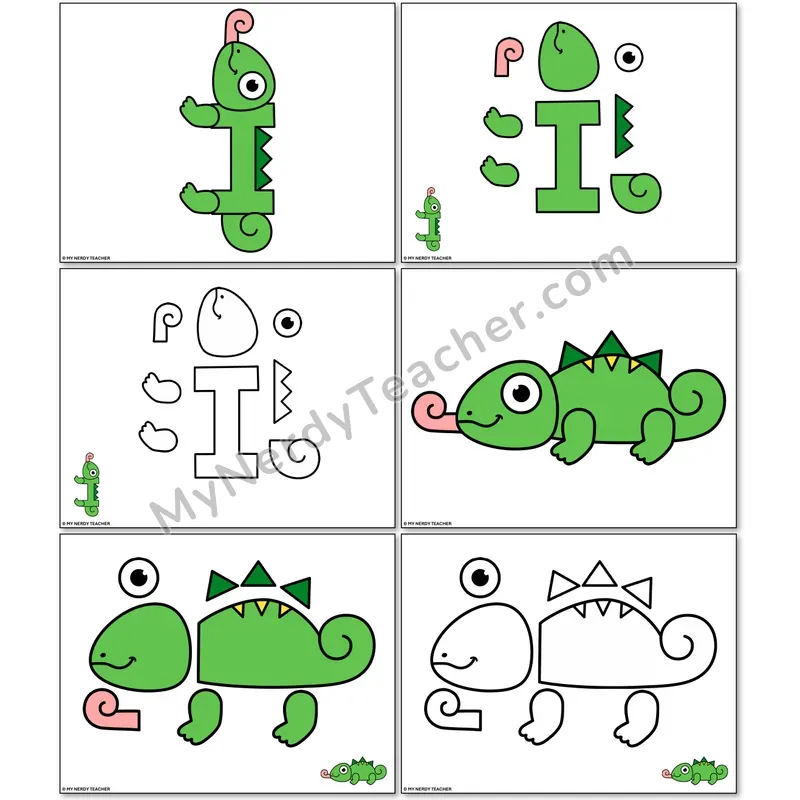 Letter I Iguana Alphabet Animal Craft
