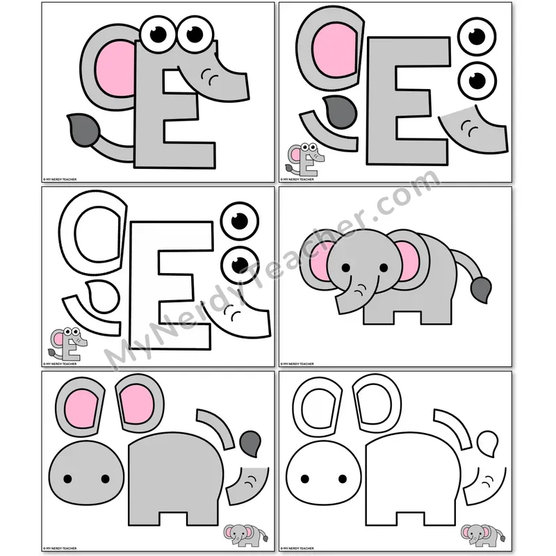 Letter E Elephant Alphabet Animal Craft
