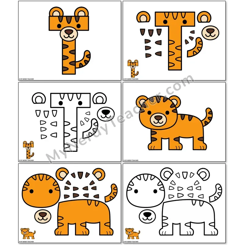 Letter T Tiger Alphabet Animal Craft