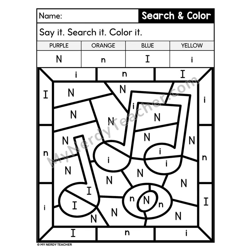 Search and Color by Letter Worksheet — Page 14