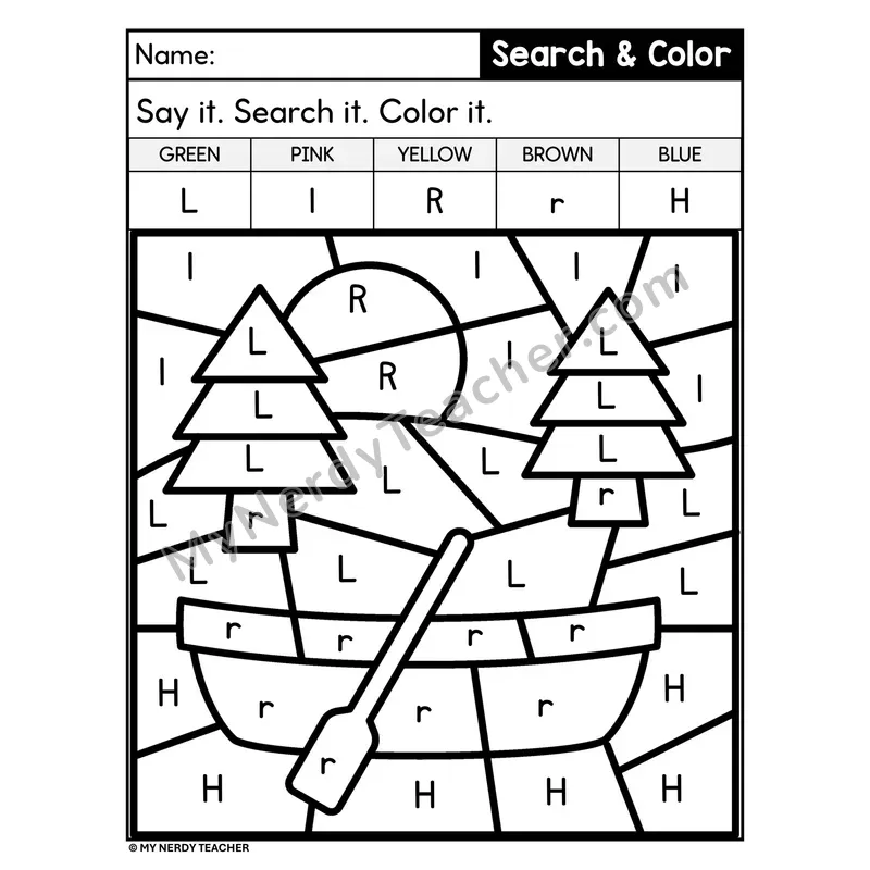 Search and Color by Letter Worksheet — Page 12