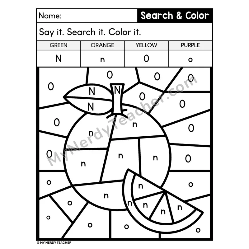 Search and Color by Letter Worksheet — Page 15