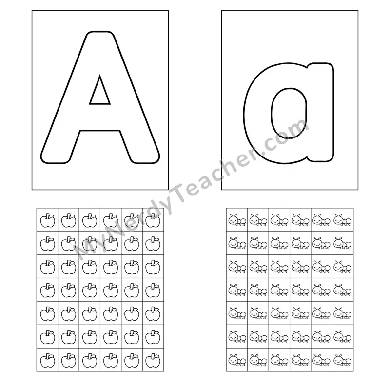 Letter A Playdough Mat and Sticker Chart