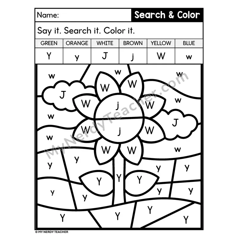 Search and Color by Letter Worksheet — Page 25